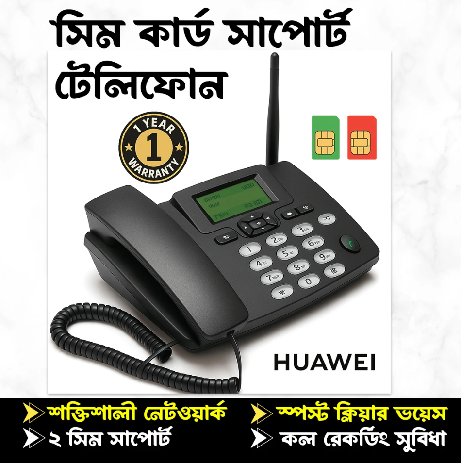 Black Dual Sim Support Huwaei Brand Telephone